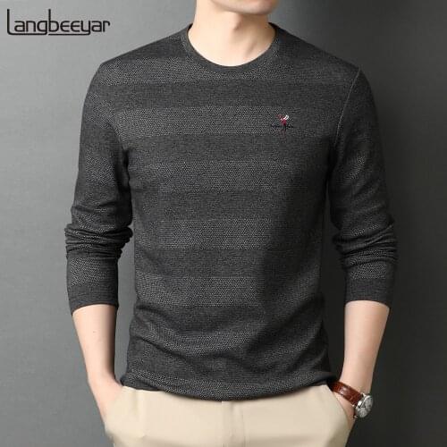 LANGBEEYAR Mens Striped T-shirts