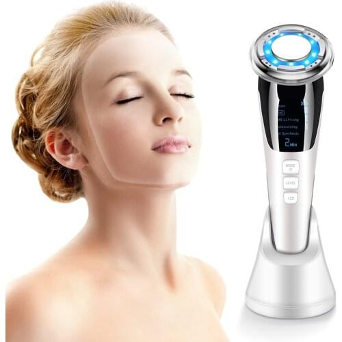 EMS Hot Cool Facial Massager Sonic Vibration Ion LED Photon Anti Aging Skin Rejuvenation Lifting Tighten Skin Care Beauty Tools