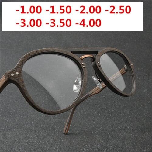 MINCL/2020 New Wood Photochromic Myopia Eyeglasses Men Student Finished With Color Myopia Eyewear Prescription Pilot Glasses NX