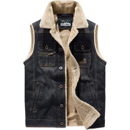 MOONBIFFY Men's Denim Vests