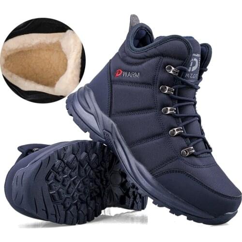 2021 New Fashion Snow Boots Men waterproof winter men‘s boots plush warm boots Cotton Shoes Non-slip Outdoor Hiking Shoes