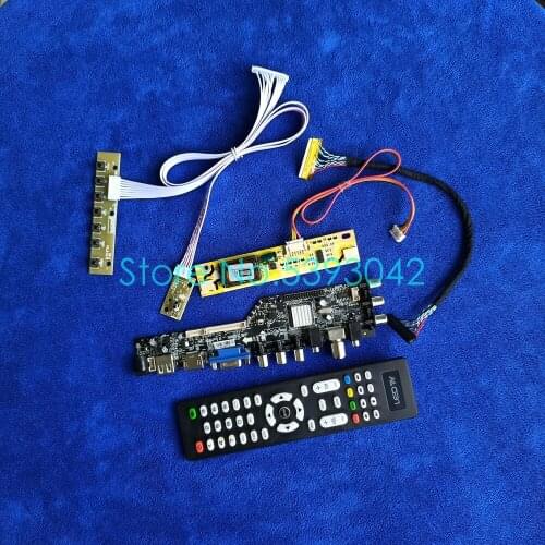 LCD controller board kit 2CCFL USB VGA AV 1920*1080 signal digital DVB-T 30 Pin LVDS Fit CLAA215FA03/S LQ164M1LA4A/B matrix