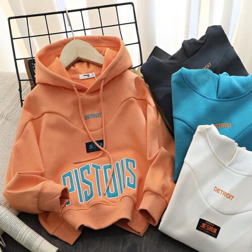 2021 New Autumn Spring Coat Toddler Baby Kids Boys Girls Clothes Hooded Print Letter Hoodie Letter Sweatshirt Tops Clothing