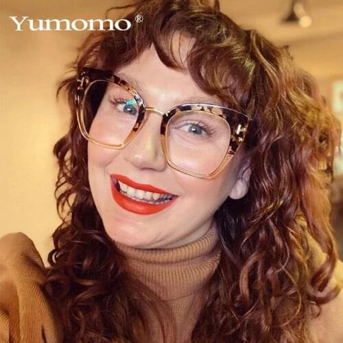 Classic T Frame Square Eyeglasses For Women Fashion Cat Eye Glasses Frames Fashion Retro Clear Myopia Frame Lady Optical Glasses