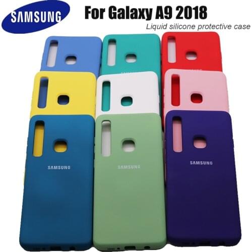 Original Samsung A9 2018 Liquid Silicone Soft Protection Back Case Soft TPU Cover For Galaxy A 9 2018 A920F SM-A920F
