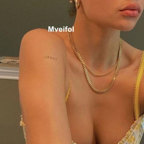 Punk Stainless Steel Cuban Link Chain Necklace Hip Hop Curb Chain Choker Necklace for Women Men Stainless Steel Jewelry