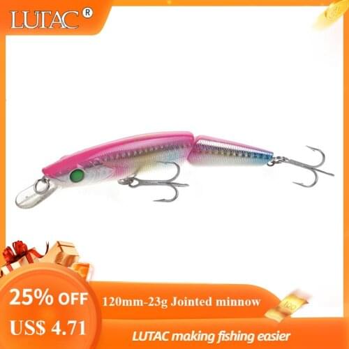 Floating Lutac Fishing Minnow Jerkbait Lure Pesca 120mm 23g VMC Wobblers