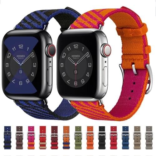 New nylon Strap For Apple Watch band 44mm 40mm 38mm 42mm Loop Nylon Breathable Bracelet for iWatch Series 6 SE 5 4 3 watchband