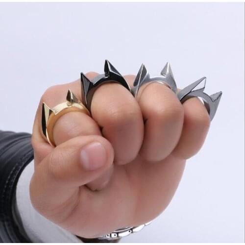 Self-defense cat ear single finger buckle ring broken window ladies anti-wolf mens outdoor products 1 finger buckle cat ear sin