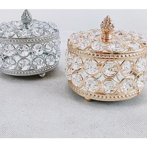 Silver Gold Elegant Crystal Jewelry Box Wedding Centerpieces Table Candelabra