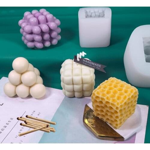 Aromatherapy Candle Silicone Mold DIY 3D Pyramid Magic Ball Round Chocolate Mousse Cake Handmade Soap Mold Candle Making Molds