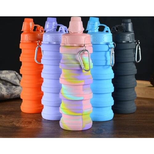 Folding Cup Coffee Milk Fashion Portable Silicone Water Bottle Creative Outdoor Sports Bicycle Travel Drinkware Advertising Cups