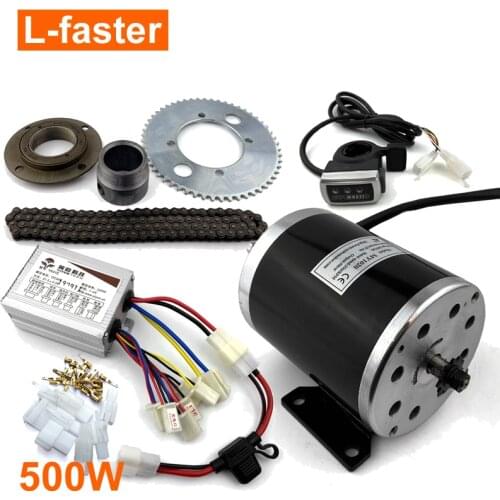 500W Electric Motor Replacement For Electric Mini Bike With Thumb Throttle And 25H Chain Drive 55T Freewheel Chainwheel