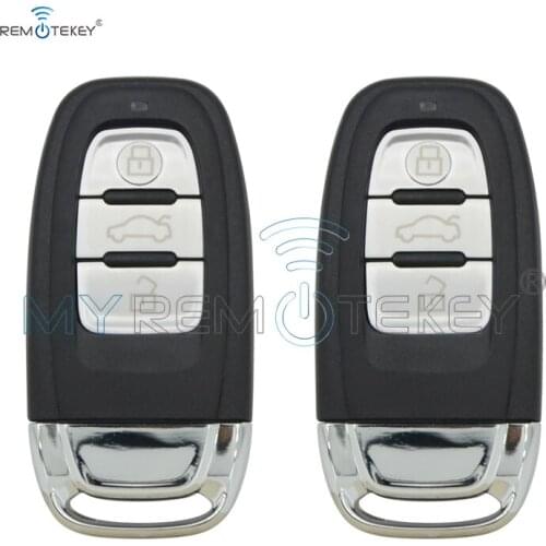 Remtekey 2pcs Smart remote key case cover include battery holder and key blade 3 button car key for Audi A6 Q5 A4 A3 A1