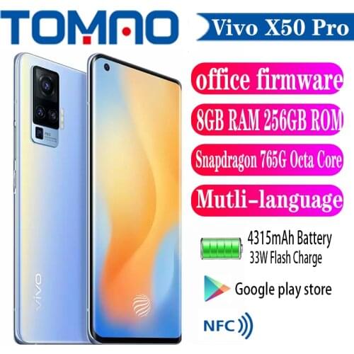 Vivo X50 pro 5G SmartPhone Snapdragon 765G Octa Core 8GB RAM 128GB 256GB ROM 4315mAh 33W Dash Charge 48MP Quad Rear Camera 90Hz