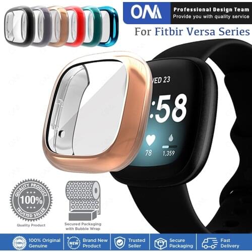Screen Protector Case for Fitbit Versa 1 All-Around Ultra Slim Soft TPU Watch Cover Protective Bumper Shell