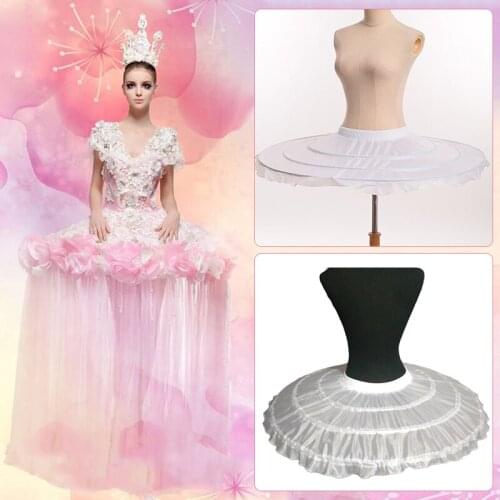 Ladies Ballet Skirt Petticoat Crinoline Hoop Ballet Bustle Skirt Costume Girls Underskirt Lolita Cosplay Party Short Dress