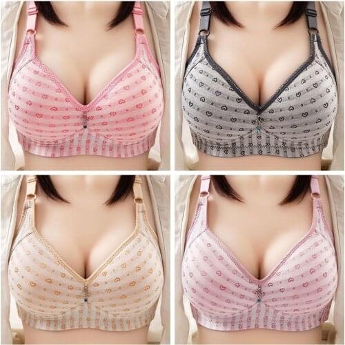 Large Size Thin No Steel Ring Underwear Women Gather Adjustable Bra W0I2