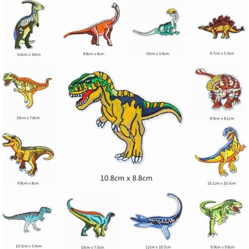 1pcs Cartoon Jurassic Park Patch Dinosaur DIY Embroidered Patches For Clothing Iron On Patch Badge On Backpack sticker Appliques