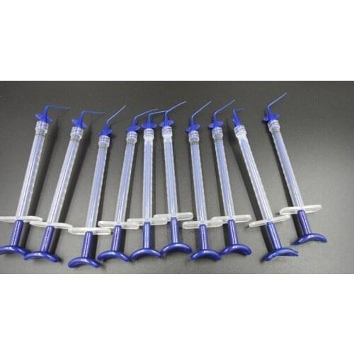 10pcs Dental Disposable Syringe Endo refill syringe tips with 10pcs curved tip 1ml