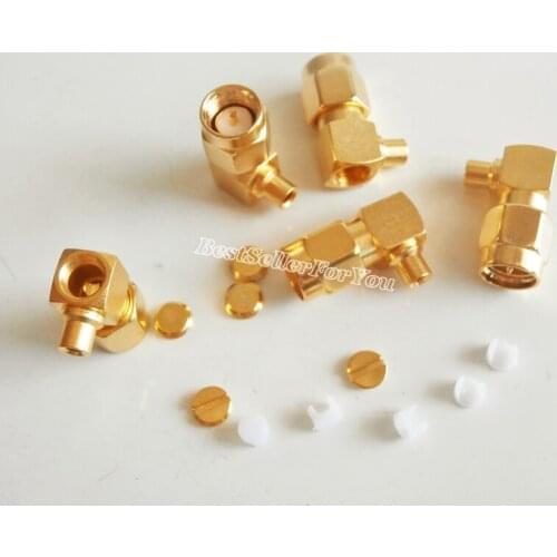 10X SMA Male Plug Right Angle For Semi-rigid RG405 0.086" Cable RF Connector Golden New
