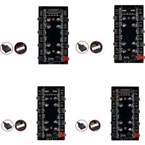 12V 4Pin RGB Light 5V 3Pin ARGB PWM Splitter Hub Case Extension 2In1 Fan Ports