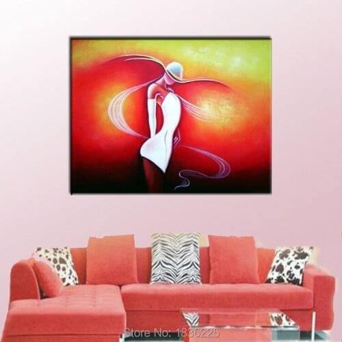 2018 Most Popular Item Handmade Modern Abstract Beautiful Woman Oil Painting on Canvas for Living Room Wall Decor