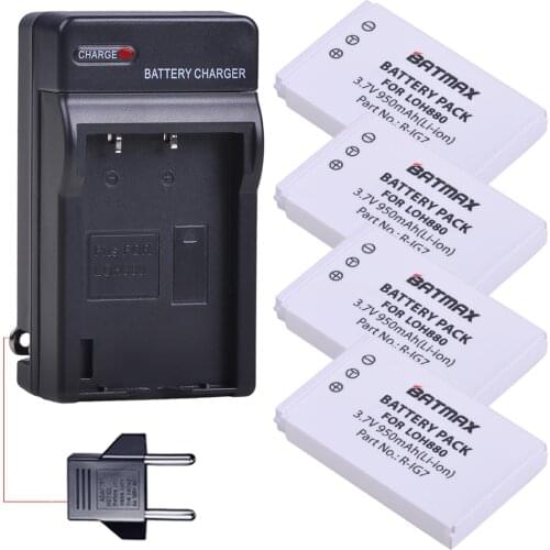 4Pcs R-IG7 950mAh Battery for Logitech 720, 850, 880, 885, 890 Pro, H880, 900 Harmony One Advanced Universal Remotes