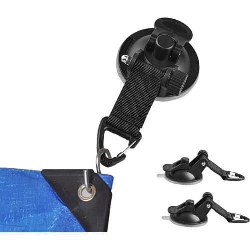 4Pcs/Set Suction Cup Hook Outdoor Camping Tarp Tie Downs Hooks Universal Reusable Car Side Awning Securing Hook Tool Accessories