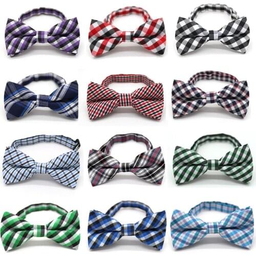 50/100pcs Pet Collar Accessories Plaid Pet Bow Tie Hight Quatily Thick Pet Dog Bowties Neckties Dog Wedding Decoration Products