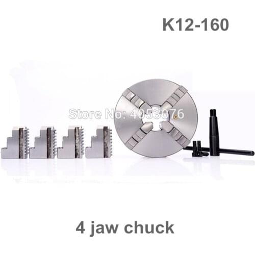 6 Inch 4 Jaw LATHE Chuck CNC Self-Centering Chuck K12-160 K12 160 Hardened Steel for Drilling Milling Machine