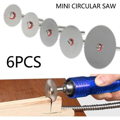 6pcs Mini Electric Circular Saw Blade Grinding Cut Off Disc Woodworking Cutting Wheel Dremel Metal Wood Cutter Power Tool