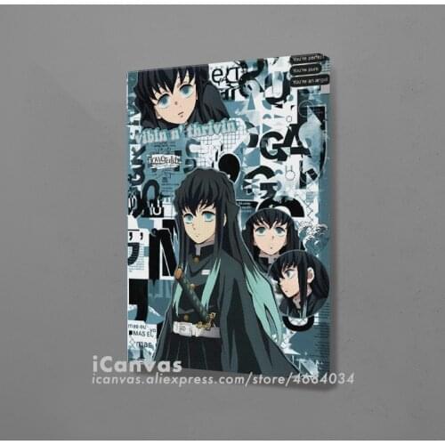 Muichiro Tokito Kimetsu no Yaiba Anime Decoration Prints Home Decor Canvas Dorm Living Room Bedroom Painting Wall Art Poster