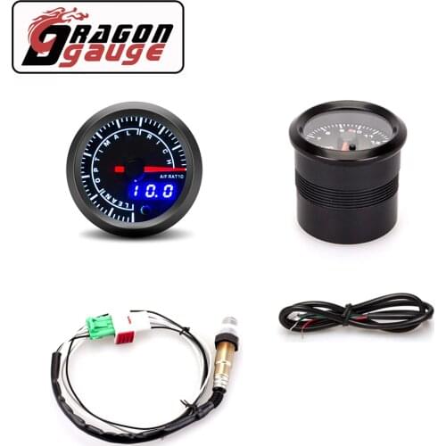 「DRAGON」 52mm Air Fuel Ratio Gauge Digital Arrow Display With Narrowband O2 Oxygen Sensor High-end Car Gauge Fit for 12V Car