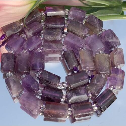 8x11mm Natural Faceted Amethysts Quartz Crystal Stone Beads Cylinder Loose Spacer Beads For Jewelry Making DIY Bracelet Necklace