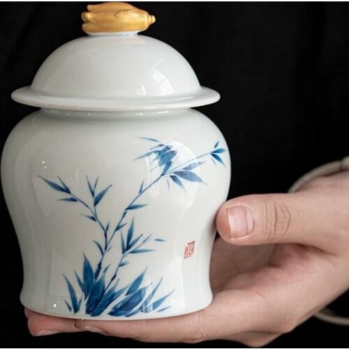 Household Ceramic Tea Cans 210ml Sealed Cans Living Room Coffee Table Storage Cans Ornaments Home Decoration Accessories