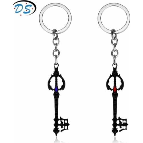 Dongsheng jewelry Anime Keychain Kingdom Hearts Oblivion Keyblade Black Metal Pendant Keyrings Key Chain