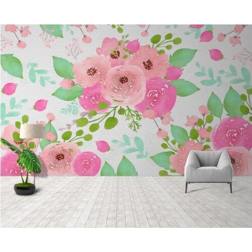 Custom photo mural 3d wallpaper Modern fashion fresh hand-painted roses flower home decor living room wallpapers for walls 3 d