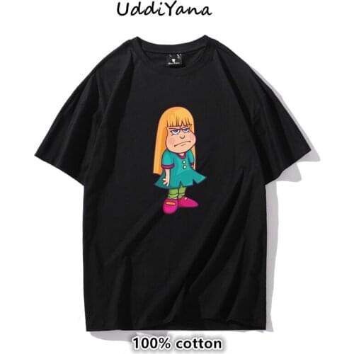 2021 Summer Womens T-Shirts 100% Cotton Print Oversize Short Sleeve Clothes Tee Casual Tops Fashion Mens T-shirts Y2K Clothing