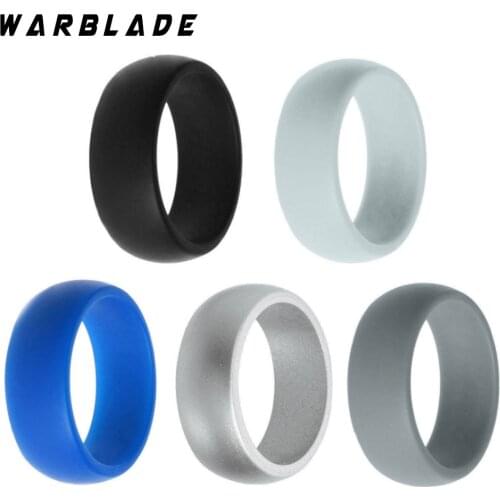 8MM Size 6-12 Hypoallergenic Crossfit Flexible Rubber Silicone Ring Finger Rings For Men Women Wedding Gift With Velveteen Bag