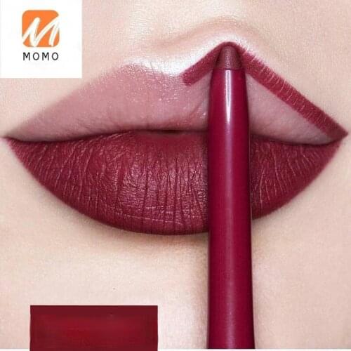 Matte European and American Wine Red Burgundy Lipstick Pen Female Lip Liner Discoloration Resistant