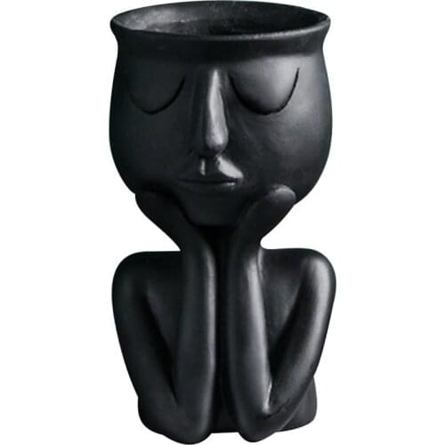 Human Think Face Abstract Characters Creative Flowerpot Vase Planter Eco-Friendly Simple Office Artistic Ornament Home Decor
