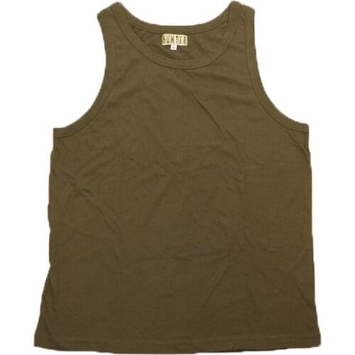 Undershirt tank top men Cotton military armhole olive green summer gym
