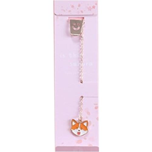 Cute Dog Rabbit Rainbow Pendant Metal Bookmarks Stationery School Office Clip