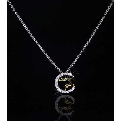 2020 new inlaid zircon crystal element elk shape luxury senior pendant necklace womens Valentines Day / birthday gift