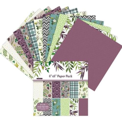 12/24 sheet 6"X6" leaves patterned paper Scrapbooking paper pack handmade craft paper craft Background pad