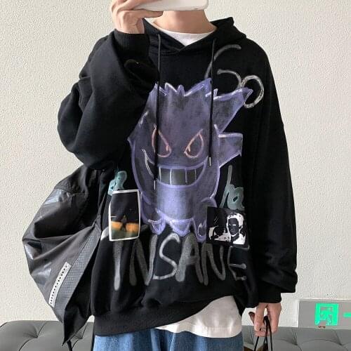 2021 Autumn Winter New Devil Hoodie Men Fashion Casual Hoodies Loose Feece Hip Hop Streetwear Mens Sweatshirt Anime Clothes