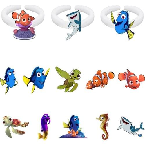 Disney Finding Nemo Ring New Style Ladies Girls Party Ornaments Gifts Fun Cute Acrylic Resin Cartoon Animal Ring White Ring