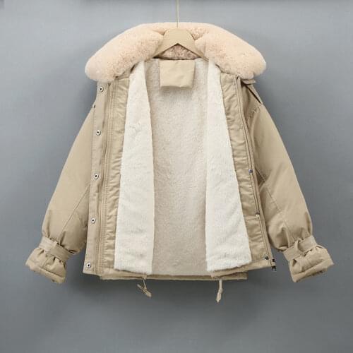 Cotton padded clothes Korean loose cotton padded jacket 2021 new Parker coat womens winter short thickened zipper tooling coat