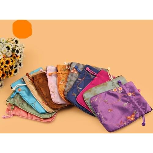Wholesale 10PCS 11*14CM right angle fruit bunch pull embroidery necklace bag jewelry bag